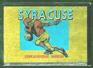 Syracuse Orangemen 1960 Topps Metallic Stickers football card