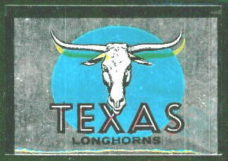 Texas Longhorns 1960 Topps Metallic Stickers football card