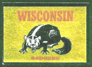 Wisconsin Badgers 1960 Topps Metallic Stickers football card