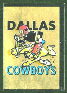 Dallas Cowboys 1960 Topps Metallic Stickers football card