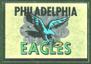 Philadelphia Eagles 1960 Topps Metallic Stickers football card