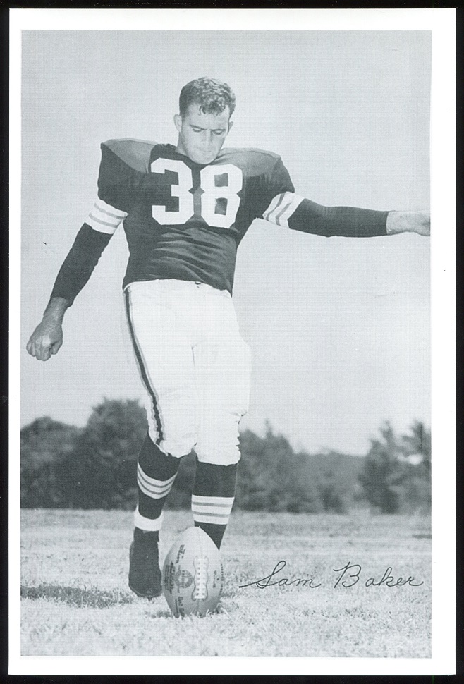 Sam Baker 1961 Browns Team Issue 6x9 football card