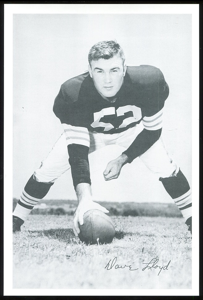 Dave Lloyd 1961 Browns Team Issue 6x9 football card