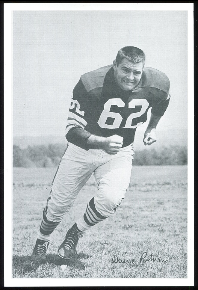 Duane Putnam 1961 Browns Team Issue 6x9 football card