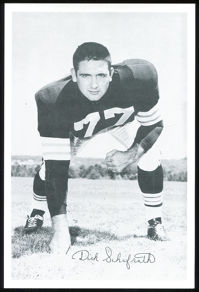 Dick Schafrath 1961 Browns Team Issue 6x9 football card