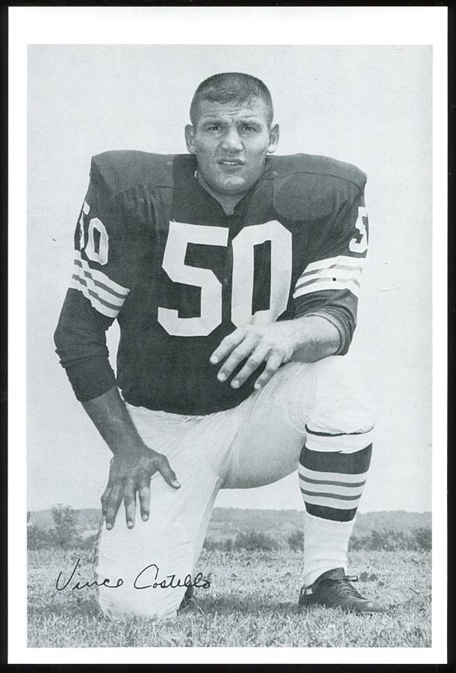 Vince Costello 1961 Browns Team Issue 6x9 football card