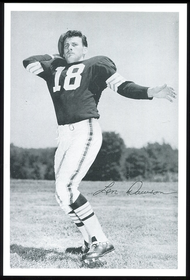 Len Dawson 1961 Browns Team Issue 6x9 football card