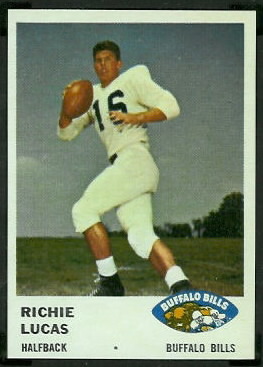 Richie Lucas 1961 Fleer football card Richie Lucas 1961 Fleer football card