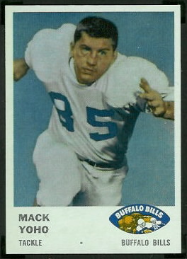Mack Yoho 1961 Fleer football card