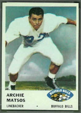 Archie Matsos 1961 Fleer football card