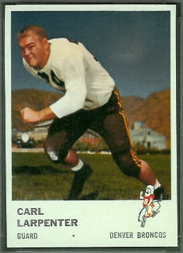 Carl Larpenter 1961 Fleer football card
