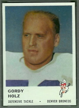 Gordy Holz 1961 Fleer football card