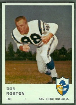 Don Norton 1961 Fleer football card