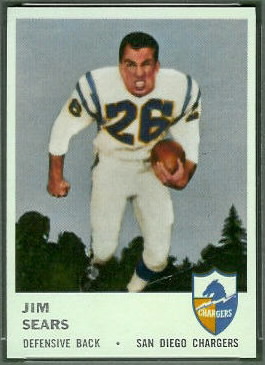 Jim Sears 1961 Fleer football card