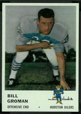 Bill Groman 1961 Fleer football card