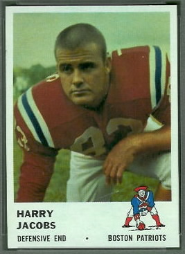 Harry Jacobs 1961 Fleer football card