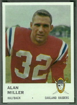 Alan Miller 1961 Fleer football card