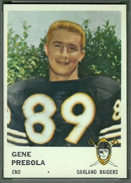 Gene Prebola 1961 Fleer football card