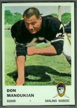 Don Manoukian 1961 Fleer football card