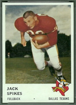 Jack Spikes 1961 Fleer football card