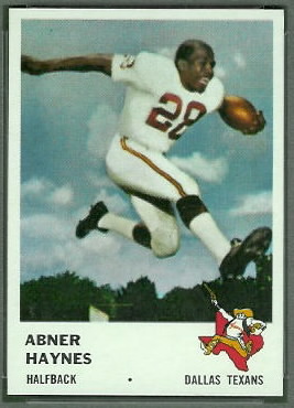 Abner Haynes 1961 Fleer football card Abner Haynes 1961 Fleer football card