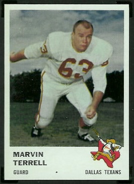 Marvin Terrell 1961 Fleer football card