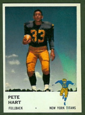 Pete Hart 1961 Fleer football card