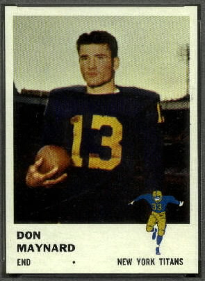 Don Maynard 1961 Fleer football card