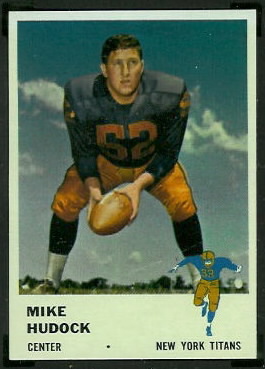 Mike Hudock 1961 Fleer football card