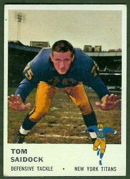 Tom Saidock 1961 Fleer football card