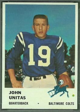 John Unitas 1961 Fleer football card