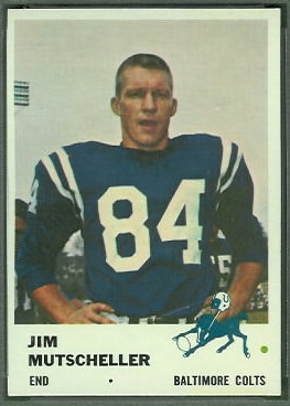 Jim Mutscheller 1961 Fleer football card