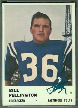 Bill Pellington 1961 Fleer football card