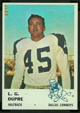 L.G. Dupre 1961 Fleer football card