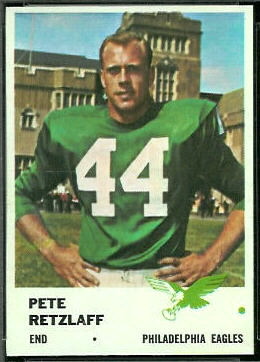 Pete Retzlaff 1961 Fleer football card Pete Retzlaff 1961 Fleer football card