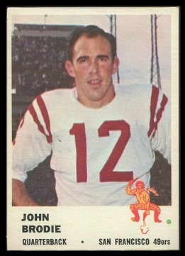 John Brodie 1961 Fleer football card