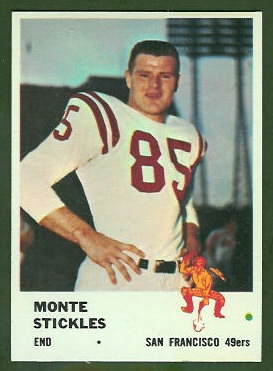 Monty Stickles 1961 Fleer football card Monty Stickles 1961 Fleer football card