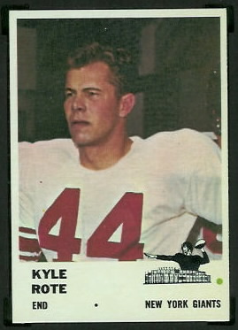 Kyle Rote 1961 Fleer football card