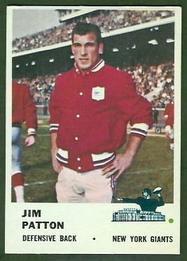 Jim Patton 1961 Fleer football card