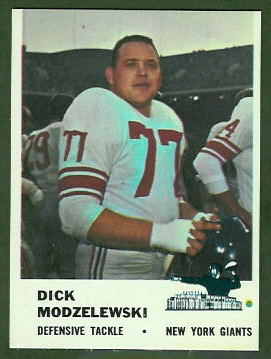 Dick Modzelewski 1961 Fleer football card Dick Modzelewski 1961 Fleer football card