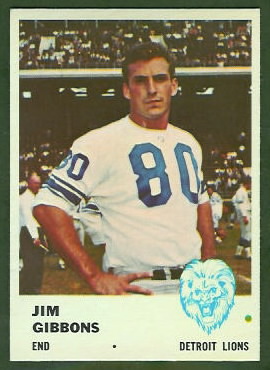 Jim Gibbons 1961 Fleer football card