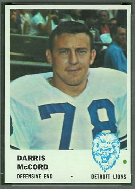 Darris McCord 1961 Fleer football card