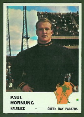 Paul Hornung 1961 Fleer football card