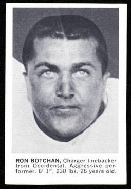 Ron Botchan 1961 Golden Tulip Chargers football card