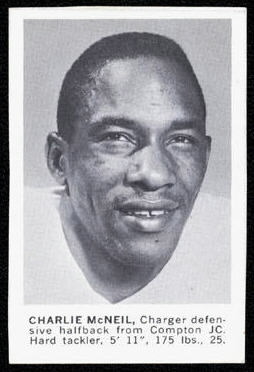 Charles McNeil 1961 Golden Tulip Chargers football card