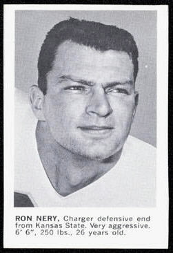 Ron Nery 1961 Golden Tulip Chargers football card