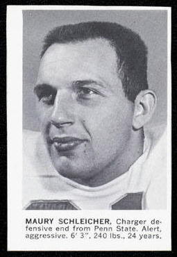 Maury Schleicher 1961 Golden Tulip Chargers football card