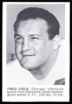 Fred Cole 1961 Golden Tulip Chargers football card