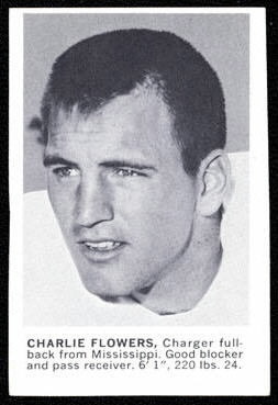 Charlie Flowers 1961 Golden Tulip Chargers football card