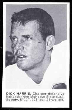 Dick Harris 1961 Golden Tulip Chargers football card